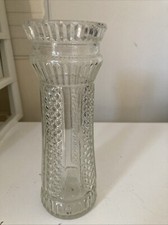 Antique Edwardian Clear Cut  Glass Hyacinth Vase