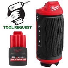 Milwaukee M12SPEJSG2-0 12v Jobsite Speaker & 12v High Output 2.5ah Battery