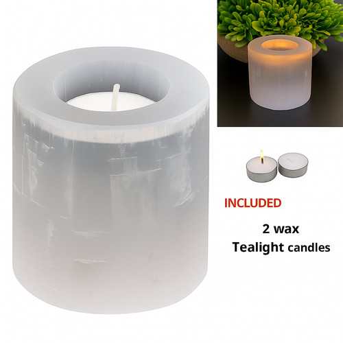 Selenite tealight candle - tealight,