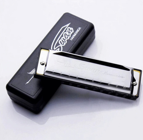 Swan silver harmonica hole - silver,