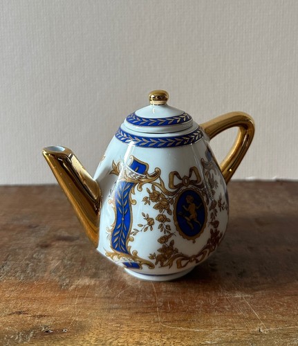 Porcelain art miniature teapot - porcelain,
