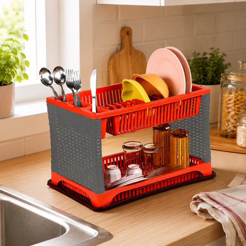 Dish drainer rack with drip - dish,