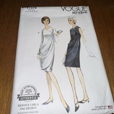 Vogue Vintage Pattern Reproduction 1978 Evening Dress 1965 Size 18-26