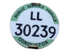 Vintage PSV Conductor Badge LL 30239 Scottish Traffic Area Sub Office Plastic