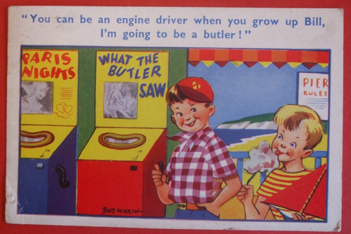 Saucy comic end pier - comic, of