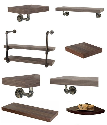 Retro walnut floating - floating, shelf