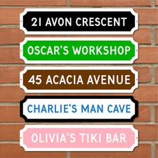 Personalised ANY TEXT Sign on METAL Street Plaque Door Wall Railway Family Gift