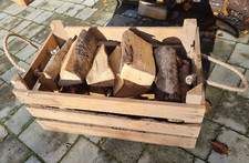 LOG BASKET / FIRE WOOD STORE / FIREPLACE KINDLING BOX  Old Wooden Apple Crate..