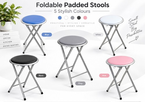 Folding round kitchen stool - kitchen,