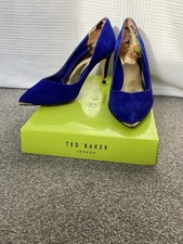 Ted Baker Women's Shoes Size UK 5 Electric Blue with Gold Details New with Box