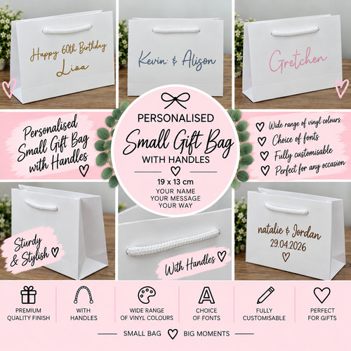 Personalised small white gift - white,