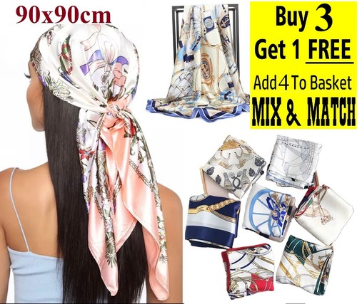 Scarf bandana silk satin - scarf, plain