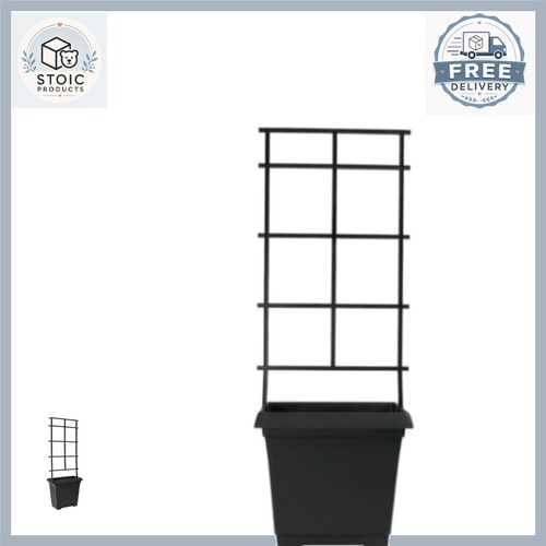 Round black plastic planter - round,