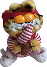 ❤️ Disney ❤️ 1981 Vintage Garfield Pyjamas & Teddy Bear 10” Plush Cat Soft Toy