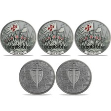 5Pcs Silver Knight Templar