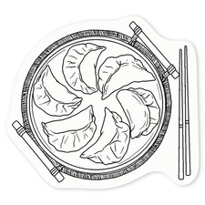 'Dumplings & Chopsticks' Clear Sticker Decals (DC040503)