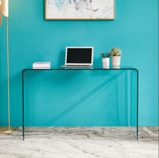 Gurved Clear Glass Console