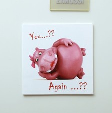 FRIDGE MAGNET FUNNY HIPPO