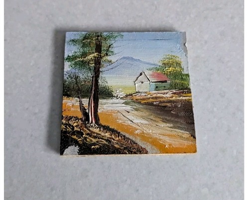 Unframed 7cm square oil - unframed,