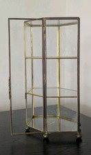 Vintage Brass Glass Curio