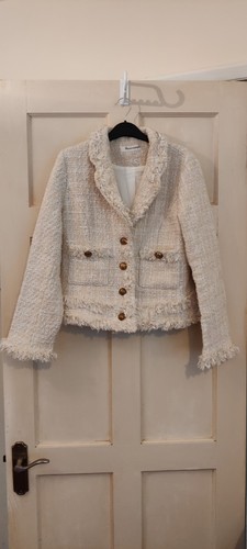 Cream lined jacket with - cream,