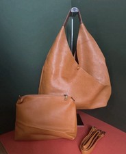 Faux Leather Slouch Tote +