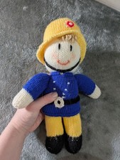 Hand Knitted Fireman Mascot