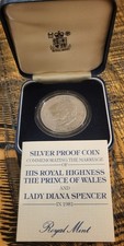 Royal Mint QEII 1981 Charles & Diana Royal Wedding. 925 Silver Proof Crown