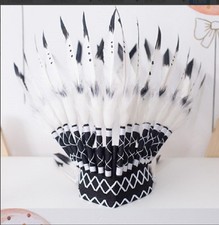 Native American Chief Headwear Halloween Cosplay Unisex Indian Feather Headpiece