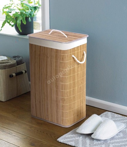 Foldable bamboo laundry hamper - foldable,