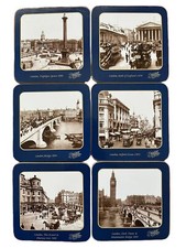 Set of 6 Vintage London Icons Design Dining Table Mat Tea Coffee Cup Coasters