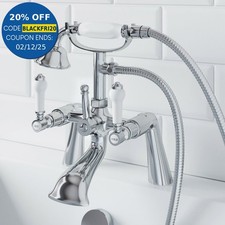 Traditional Bathroom Bath Shower Head Mixer Tap Lever Handle Polished Chrome
