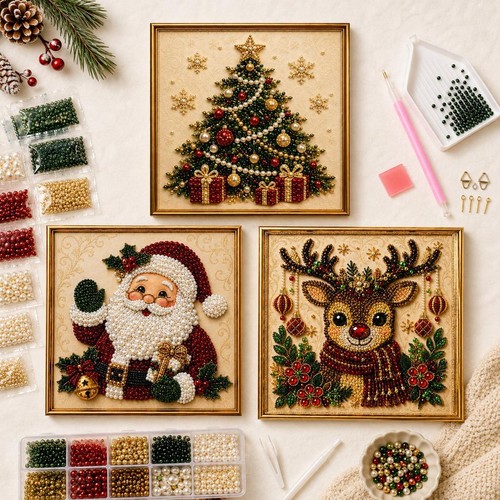 Diy christmas pearl diamond - christmas,