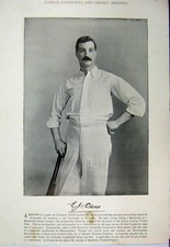 Old Antique Print 1895 Cricket