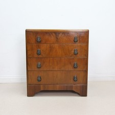 Vintage Mid Century Mahogany Veneer 4 Drawer Chest of Drawers by Beeanese