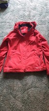 Ladies Vaude red waterproof cycling jacket size  40/M length 26 inch,