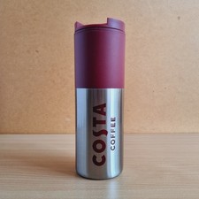 Costa Coffee Stainless Steel Double Wall Vacuum Travel Flask Red 450ML 8.5"