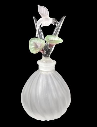 Vintage frosted glass perfume - vintage,