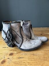 R Soles Grey Leopard Tassle