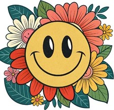 Colourful Retro Smiley Face