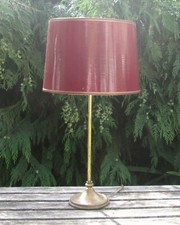 10" Burgundy / Dark Maroon Coloured Acrylic Drum Lampshade UK Fitting Gold Trim