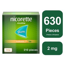 Nicorette Fruitfusion 2mg Gum 3 x 210 - 12 Weeks* BundleTotal Gum 630