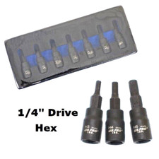 US PRO Industrial Impact Hex Bit Socket Set 1/4 Drive 7pc H1.5-H6 3967 Allen Key