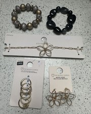 Costume Jewellery Bundle Choker Necklace, Rings, Earrings, Elasticated Bracelets