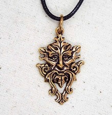 Bronze Green Man Face Pagan