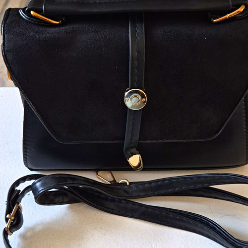 Black faux leather small - leather,