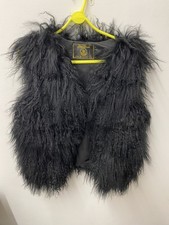 mongolian wool sheepskin black
