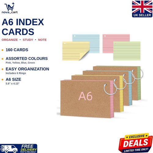 Index cards assorted - cards, colours