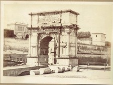 Arch of Titus, Rome, Italy.  Rare  1870s albumen photograph
