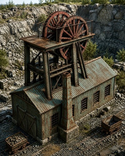 Mining building coal tipple - &,